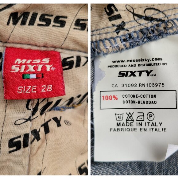 Y2K Made in Italy Pleated Miss Sixty Low Rise Jeans-Size 28* READ CAPTION - Picture 9 of 12